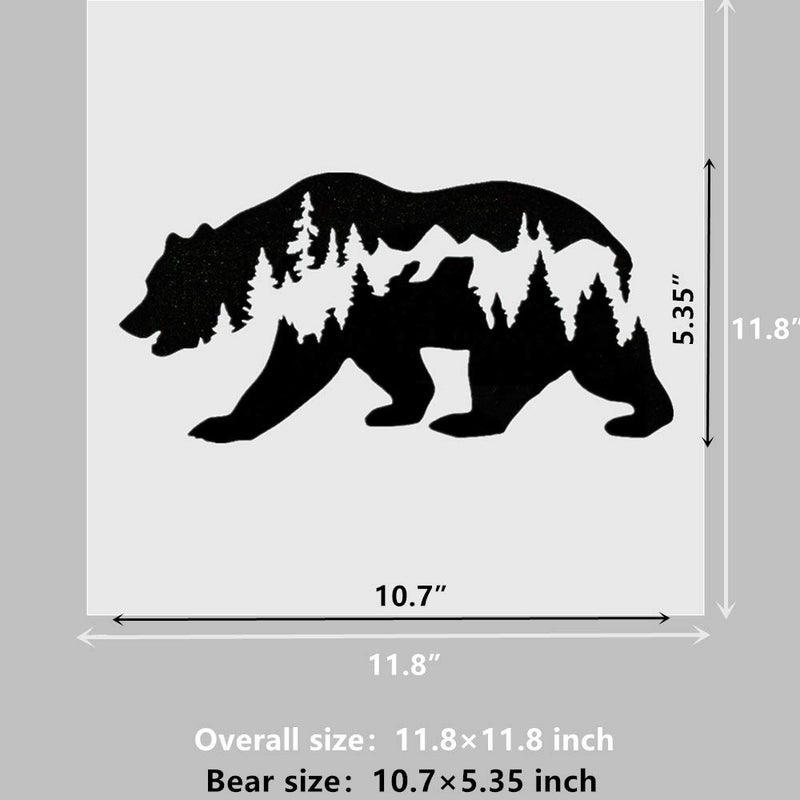 OBUY 11.8x11.8 inch Large Forest Bear DIY Craft Hollow Layering Stencils for Painting on Wood, Fabric, Walls,Decorative, Airbrush + More | Reusable Mylar Template - Image 2